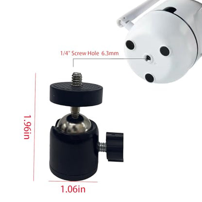 Universal 1/4" Swivel Mini Ball Head Tripod Mount, Black, 10-Pack | 360 Degree Rotating Adapter, For DSLR Cameras, For Tripods, For Monopods