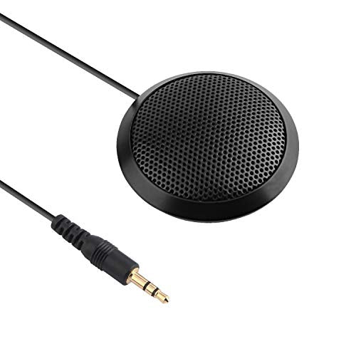 Conference Microphone 3.5mm Desktop Computer Mic for Computer Desktop and Laptop 360° Omnidirectional Condenser Mic for Online Meeting/Class, Skype, Recording, Chatting, Gaming