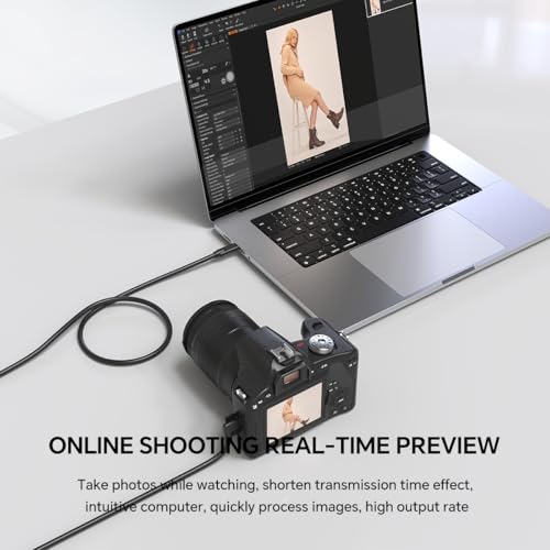 USB-C to USB-C Camera Connection Cable – for Fast Data Transfer and Live Preview for Canon R5/R8/R6 Sony A9 III/A1 II/A1/A9 II Nikon ZF/Z8/Z9 etc (32ft)