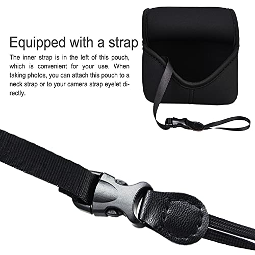 JJC Soft Neoprene Digital Camera Case Pouch Compact Bag Protector with Anti-Lost Inner Strap for Sony ZV-E10 A6500 A6400 A6300 A6100 A6000 A5500 A5100 with E 16-50mm Lens - size: for Sony ZV-E10 A6500 A6400 with Lens & More