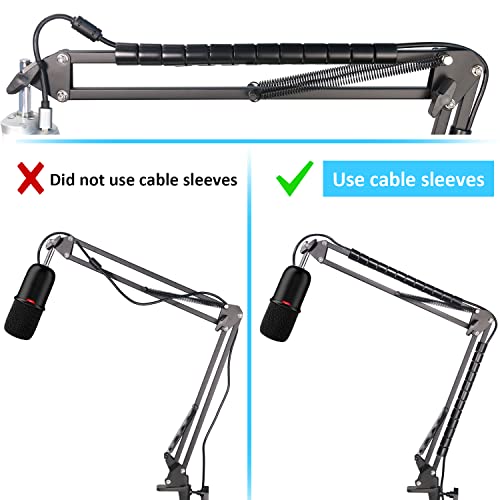 HyperX SoloCast Mic Boom Arm Stand - Professional Adjustable Scissor Microphone Boom Arm with Cable Sleeve Compatible with HyperX SoloCast Microphone by YOUSHARES - color: Boom Arm Set（C）for HyperX SoloCast