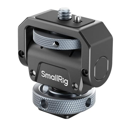 SmallRig Camera Monitor Mount Lite with Cold Shoe, Swivel 360° and Tilt 180° Holder for Field Monitor, LED, Flash and Video Shooting Photography Accessories, Max Load Capacity of 90° Tilt 3.2kg