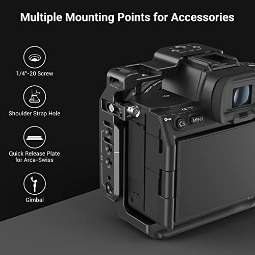 SmallRig Camera Half Cage for Sony Alpha 7 V/Alpha 7R V/Alpha 7 IV/Alpha 7S III/Alpha 1 / Alpha 7R IV - 3639