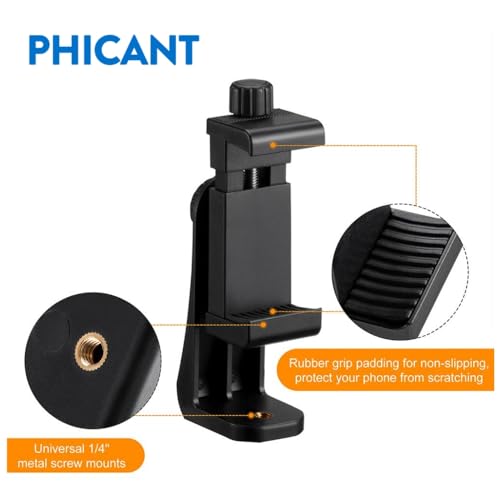 Phone Tripod Mount Adapter/Universal Tripod Cell Phone Holder, Fits Any Smartphone, 1/4" Standard Screw, Rotating Vertical and Horizontal, Compatible with iPhone, Samsung, Selfie Stick, Monopod