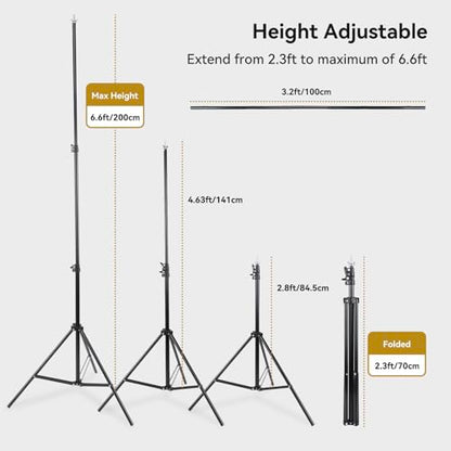 UTEBIT 3.5X6.5ft T-Shaped Backdrop Stand Support Kit with 3 Spring Clamps | Portable Photography Background Stand Videography Studio Green Screen T-Style Muslin Backdrops Stand for Parties Photo Video - size: 3.5x6.5ft