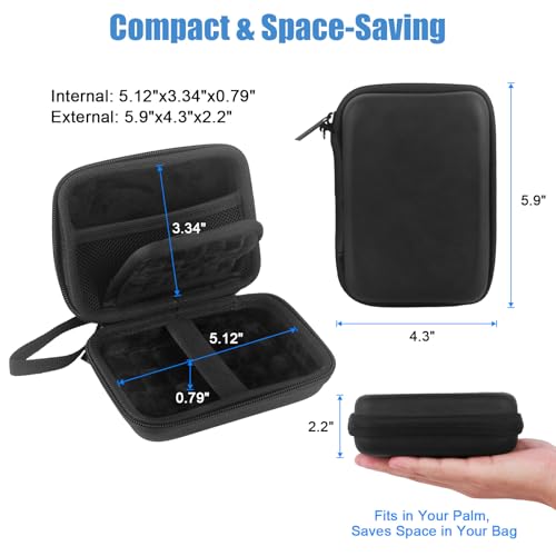 Hard Drive Case, Portable External Hard Drive Case Protective Storage Case | Shockproof Travel Tech Organizer Pouch with SD Card Slots, Mesh Cable Pocket, Electronic Storage Bag for Passport Hard Drives
