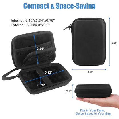 Hard Drive Case, Portable External Hard Drive Case Protective Storage Case | Shockproof Travel Tech Organizer Pouch with SD Card Slots, Mesh Cable Pocket, Electronic Storage Bag for Passport Hard Drives