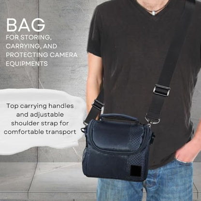 eCostConnection Small Padded Camera Bag with Shoulder Strap – Compact DSLR & Mirrorless Camera Carrying Case, Lightweight Protective Crossbody Case - style: A)small