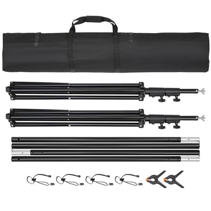 VEVOR 11.5 x 9.6 ft Heavy Duty Backdrop Stand, Height Adjustable Photography Backdrop Stand, Background Support System with 6 Clamps and A Carry Bag, for Party, Wedding, Display, Photo - size: 10 x 12 Ft