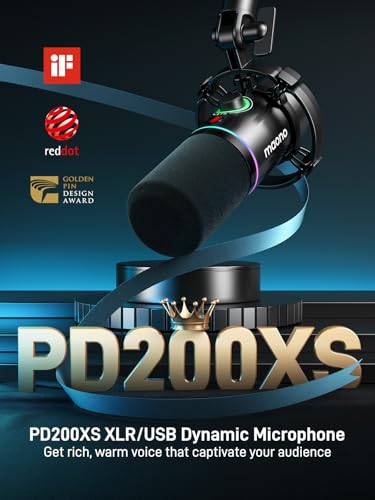 MAONO Gaming Streaming Equipment Bundle: Audio Interface Mixer and XLR Dynamic Mic RGB Noise Reduction Live Streaming Podcasting MaonoCaster PD200XS&G1 NEO