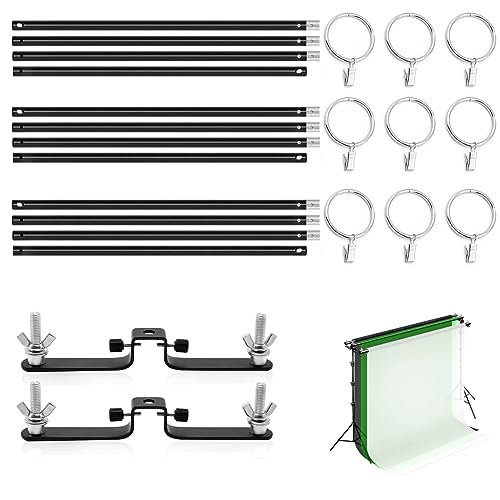 10ft/3M Background Folding Muslin Backdrop Support, 3 x 3m Crossbar, 2 x Mount, 9 x Clip - size: 3 x Crossbar / 2 x Mount