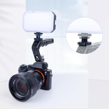 Cold Shoe Adapter with Dual 1/4 & 3/8 Screw Mount – Aluminum Alloy Camera Mount for Tripod, Microphone, LED Light, DSLR – Anti-Scratch Quick Release (62049)