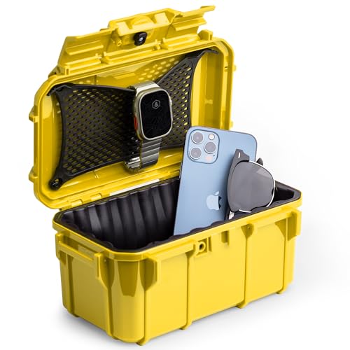Evergreen 58 Waterproof Dry Box Protective Case - Travel Safe/Mil Spec/USA Made - for Cameras, Lenses, Phones, Pistols, First Aid, Boating, Water Sports, Tacklebox, Ammo Can, Deck Boxes - color: Yellow