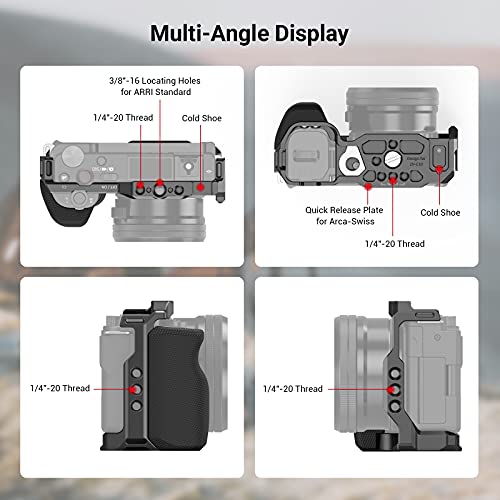 SMALLRIG ZV-E10 Cage with Silicone Handle and Built-in Threaded Holes, Cold Shoe and Quick Release Plate for Sony ZV-E10 - style: Cage with Silicone Handle