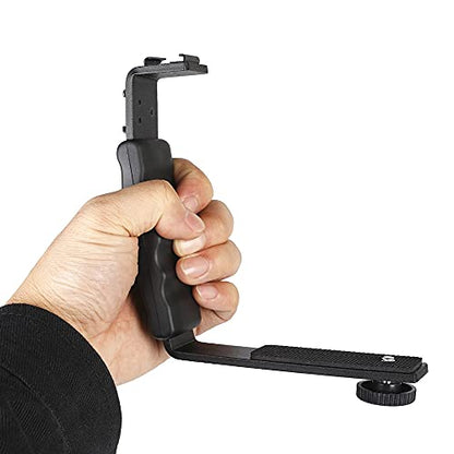 L-Shape Flash Bracket with Dual Flash Cold Shoe Mount Tripod Screw Versatile for Camcorder Microphone DSLR Canon/Nikon/Sony/Yongnuo/Flash Stand