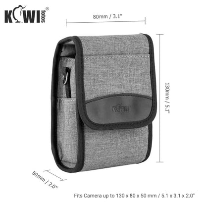KIWIFOTOS Compact Camera Case Travel Pouch for Lumix ZS99 Sony RX100 VI ZV-1 II ZV-1F Ricoh GR IV III Canon SX740 G7XIII GR IIIx TG-6 TG-5 Kodak H35N FZ45 FZ55 Camera Bag - color: Digital Camera Case Gray