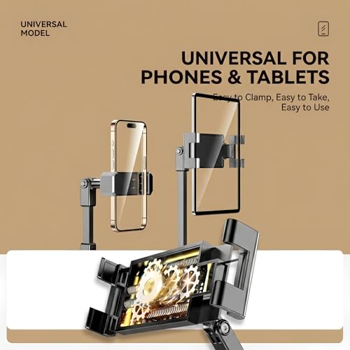 Adjustable Carbon Steel Desk 360 Degree Rotating Phone Stand | 360 Degree Rotating, Extendable, For Live Streaming, For Video Calls and Home Office