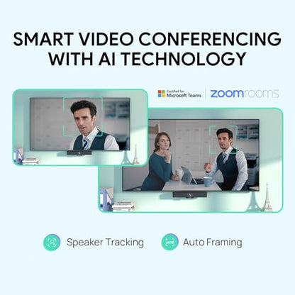 Yealink MeetingBar A10 4K Conference Room Webcam with 120 Wide Angle Camera, Android OS, Video Conferencing System with Microphone and Speaker, AI Speaker Tracking, Auto Framing, Teams Zoom Certified - color: A10-010