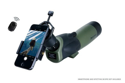 Celestron – Smartphone Adapter and Bluetooth Remote for Telescope, Binoculars & Spotting Scopes – Capture Images & Video Through Your Optics – Simple, Durable, Metal Body - Compact and Travel-friendly - style: Basic Smartphone Adapter DX with Bluetooth