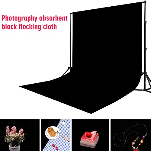 Black Velvet Photography Backdrop,Light Absorbing Non Reflective Solid Professional Black Background Cloth - size: 70x100cm