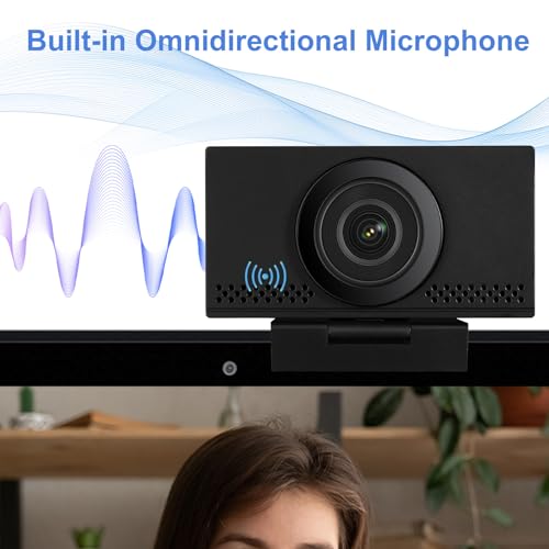 MEGREZ 4K Webcam with Microphone, AutoFocus HD USB C Web Camera with Privacy Cover, Plug & Play Streaming Webcam for Zoom Meetings, Skype, YouTube, Laptop/Desktop/PC