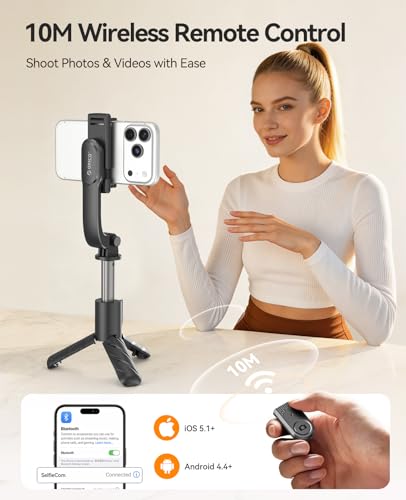 ORICO Aluminum Portable Selfie Stick Tripod, 26'' Mini Tripod for iPhone, Extendable Stand with Detachable Wireless Remote & 360° Rotating Phone Holder – Ideal for Content Creators, Vloggers, Travel - size: 26''