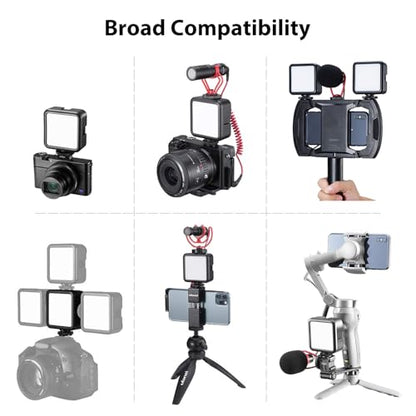 Ulanzi VL49 LED Video Light, 2000mAh Rechargeable On-Camera Fill Light, 5500K Portable Mini Photography Lighting for iPhone Vlogging, DSLR Camera, Tripod, TikTok, Selfie Video Shooting - color: Black
