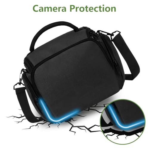 Ainiv DSLR Camera Bag, Waterproof Anti-Shock SLR Camera Case, Large Adjustable Shoulder Strap Camera Backpack, Portable Crossbody Single Shoulder Backpacks Compatible with Canon, Sony, Nikon, Black - color: Black