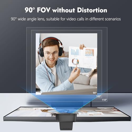 TOALLIN 1080P Full HD Webcam with Dual Microphones, Computer Web Camera, 90° Wide Angle View Without Distortion, USB Plug and Play Webcam for Video Conferencing/Online Calling/Live Streaming - style: 1080P Webcam