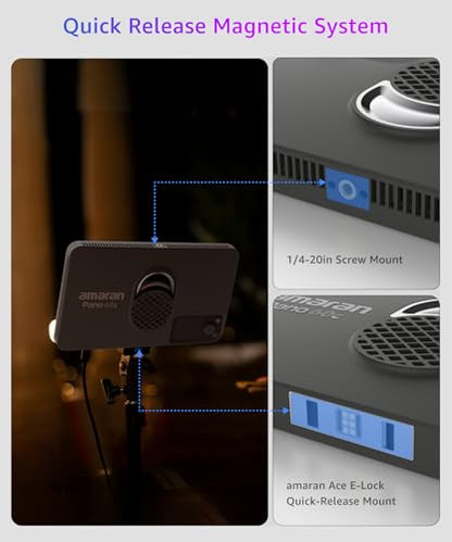 amaran Pano 60c Kit,Compact 60W RGBWW Full Color Panel Light,Support USB-C PD,CCT 2,300K-10,000K,12 Lighting Efects,APP Control w/Softbox Studio Light Photography Lighting (Pano 60c - White) - color: Pano 60c - White