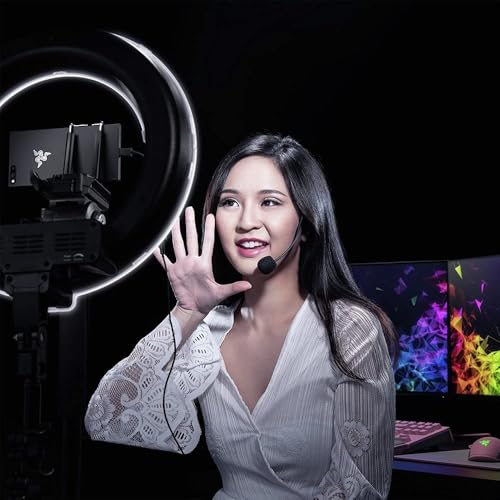 Razer Kiyo 1080p 30 FPS/720 p 60 FPS Streaming Webcam with Adjustable Brightness Ring Light, Built-in Microphone and Advanced Autofocus