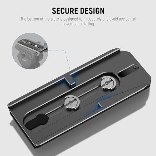 Neewer 501PL Tripod Fluid Head Quick Release Plate, Camera Mounting Plate with 1/4" and 3/8" Screws, Anti Off Pin for GM001 GM002 GM006 Fluid Heads, QR5 - style: QR5/1 Pack