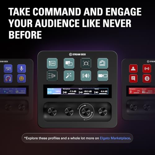Elgato Stream Deck +, Audio Mixer and Studio Controller | LCD keys, dials and touch strip, Multi actions and smart profiles, Unlocks Wave Link mixing, Works with Mac and PC
