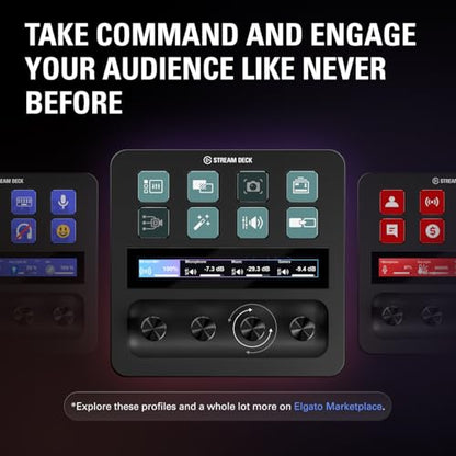 Elgato Stream Deck +, Audio Mixer and Studio Controller | LCD keys, dials and touch strip, Multi actions and smart profiles, Unlocks Wave Link mixing, Works with Mac and PC