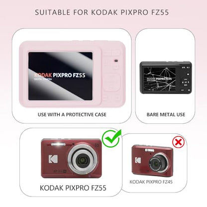 Case for KODAK PIXPRO FZ55 Case, Soft Silicone for KODAK PIXPRO FZ55 - Anti-Scratch Slim Fit Lightweight Protective - pink - color: pink