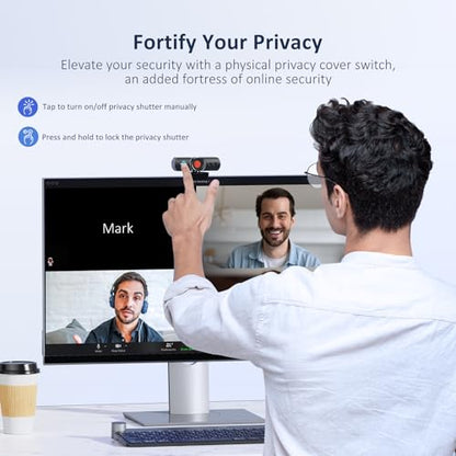 NexiGo HelloCam Pro, Webcam with Windows Hello, 1080P 60FPS Autofocus, True Privacy, Automatic Electronic Shutter, Computer Camera, Microphone, Facial Enhancement, HD USB Web Cam - style: Webcam with Windows Hello