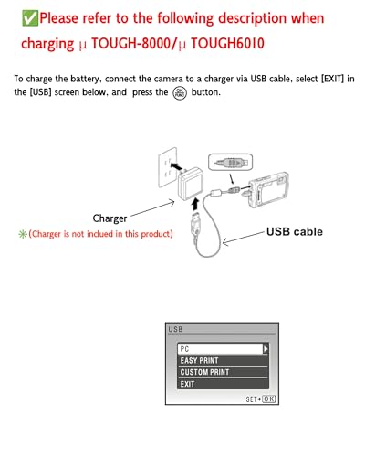 5Ft USB Cable for Olympus Camera,Compatible with Olympus Tough TG-310, TG-320, TG-610, TG-810, TG-820, TG-835, TG-850, TG-860,TG-870 Camera，Replacement for CB-USB5 CB-USB6 USB8