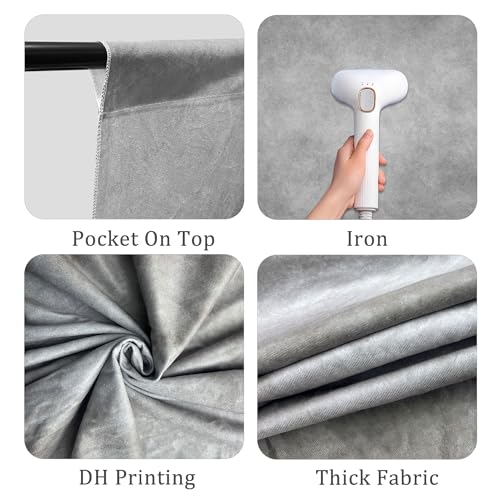 8x10FT Abstract Grey Photography Backdrop Professional Studio Background for Portrait Product Video Photo Props Photoshoot - color: Grey