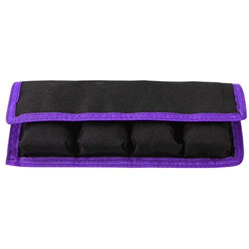 Meking 2 Pcs Battery Storage Case Bag with 4 Pockets for DSLR Camera, Suitable for AA/AAA Battery and LP-E6 LP-E8 LP-E10 LP-E12, EN-EL14 EN-EL15, NP-FW50 NP-F550 NP-FM500H - color: Purple 2pcs