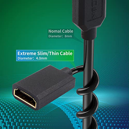 Duttek 8K Right Angle HDMI to Micro HDMI Cable, 48Gbps Extreme Thin Micro HDMI to HDMI Extension Cable, Male to Female Support 8K@60Hz for Laptops, Cameras, Raspberry Pi 5 4 3.3FT/1M - style: Right Angle Micro HDMI Male to HDMI Female