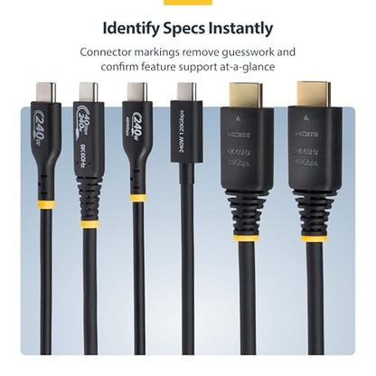 StarTech 15ft Ultra High Speed HDMI Cable, 8K 60Hz, HDR10+, 48Gbps | 8K 60Hz/4K 120Hz, HDMI 2.1 Cord with HDR10+ / eARC, Certified, HDMI21-CBL-8K60-15F - size: 15 ft