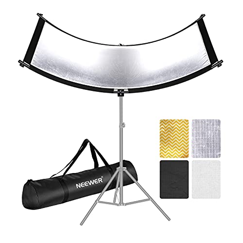 Neewer U-Type Light Diffuser Reflector for Studio and Photography Situation with Carrying Case, Arclight Curved Reflector 167 x 61 cm in Black/White/Gold/Silver (Light Stand Not Included) - size: 65.7 x 24 in