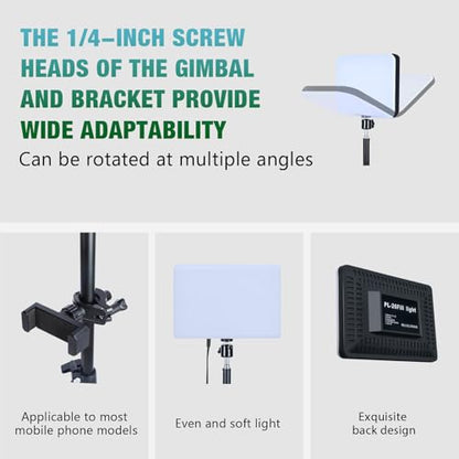 Light for Video Recording, Photography Lighting Kit Studio Lights with 6.5ft Stand, Phone Holder and Bag for TikTok, YouTube, Live Streaming, Podcast, Vlogging (LOMTAP)