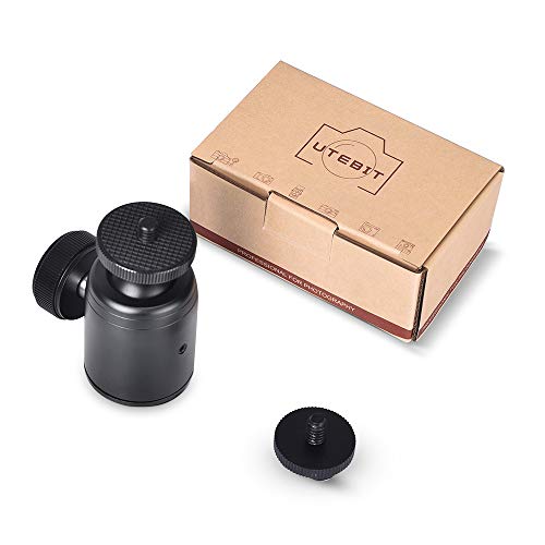 UTEBIT 2 Pack Universal 1/4" Swivel Mini Ball Head Screw Tripod Mount | 360° Rotating Mount Base Adapter 1/4" Camera Hot Shoe Mount for DSLR Cameras Vive Tripods Monopods Camcorder Light Stand - size: 24MM BALL-2PACK