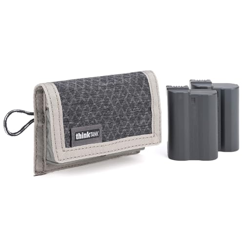 Think Tank Camera Photo Battery Holder 2 V2, Holds 2 CF or 4 SD Memory Cards - color: Nickel Grey, size: 2 CF or 4 SD Memory Cards