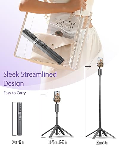 Auto Face Tracking Tripod 360 Rotation with Light, Phone Tripod Stand with Remote Follow Your Movement, for Android Phone Selfie Stick for Content Creators Vlog