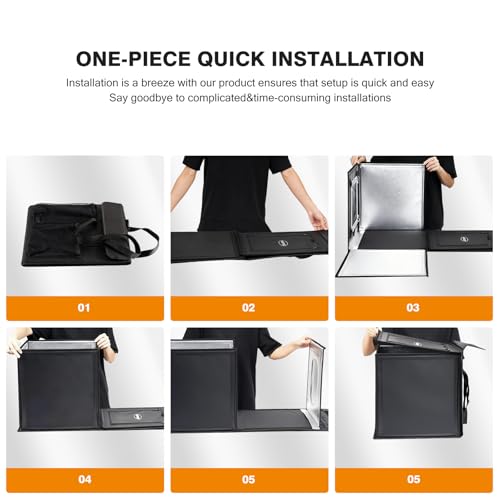 Light Box Photography 20"x20" with 80LED Lights and 4 Color Backdrops Photo Box with Lights, Foldable Light Box with Adjustable Brightness, 6000-6500K Dimmable Portable Picture Box Shooting - size: 20" with 6000-6500K