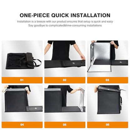 Light Box Photography 20"x20" with 80LED Lights and 4 Color Backdrops Photo Box with Lights, Foldable Light Box with Adjustable Brightness, 6000-6500K Dimmable Portable Picture Box Shooting - size: 20" with 6000-6500K