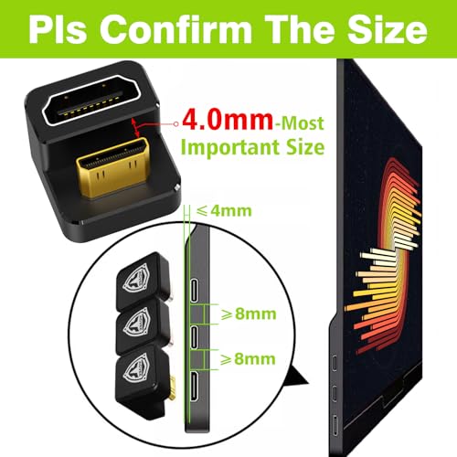 AGVEE 180 Degree Angled USB-C to USB-C Adapter and 2 Direction U-Shaped Mini HDMI to HDMI Converters, HDMI 2.0 4k@60HZ, Coupler Extender Extension for Portable Display Monitor, Black - size: 2 Pack 2 Direction