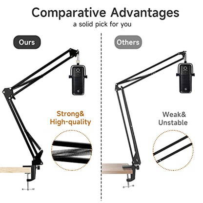 For Elgato Wave 3 Boom Arm, Mic Stand Compatible with Elgato Wave 3 Razer Seiren X Shure SM7B MV7 HyperX QuadCast S SoloCast AT2020 Blue Yeti Fifine AM8 K669B and Other Microphone - color: Elg Boom Arm
